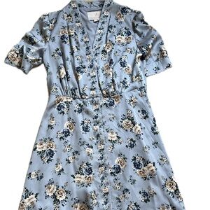 Gal Meets Glam Blue Floral Midi Dress